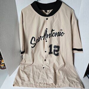 San Antonio Short Sleeve Button Up Shirt. Size Large